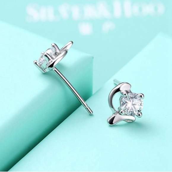 Authentic Sterling Silver Cubic Zirconia Earrings - Picture 3 of 4